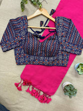 Graceful Khadi Cotton Saree with Pure Ajrakh Blouse